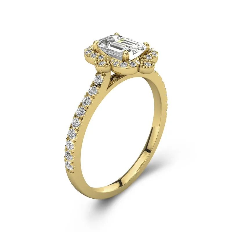 Vintage Asscher 1.50ct Moissanite Engagement Ring