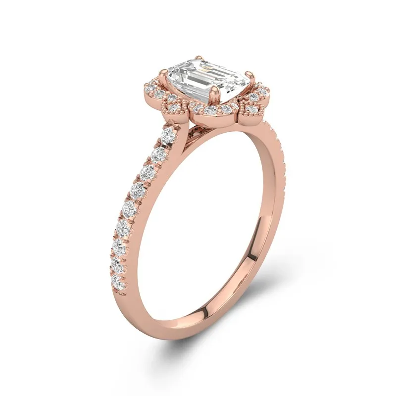 Vintage Asscher 1.50ct Moissanite Engagement Ring Signet Engagement Ring