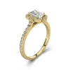 Vintage Asscher 2.00ct Moissanite Engagement Ring Signet Engagement Ring