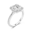 Rétro Coussin 1.50ct Moissanite Bague de fiançailles