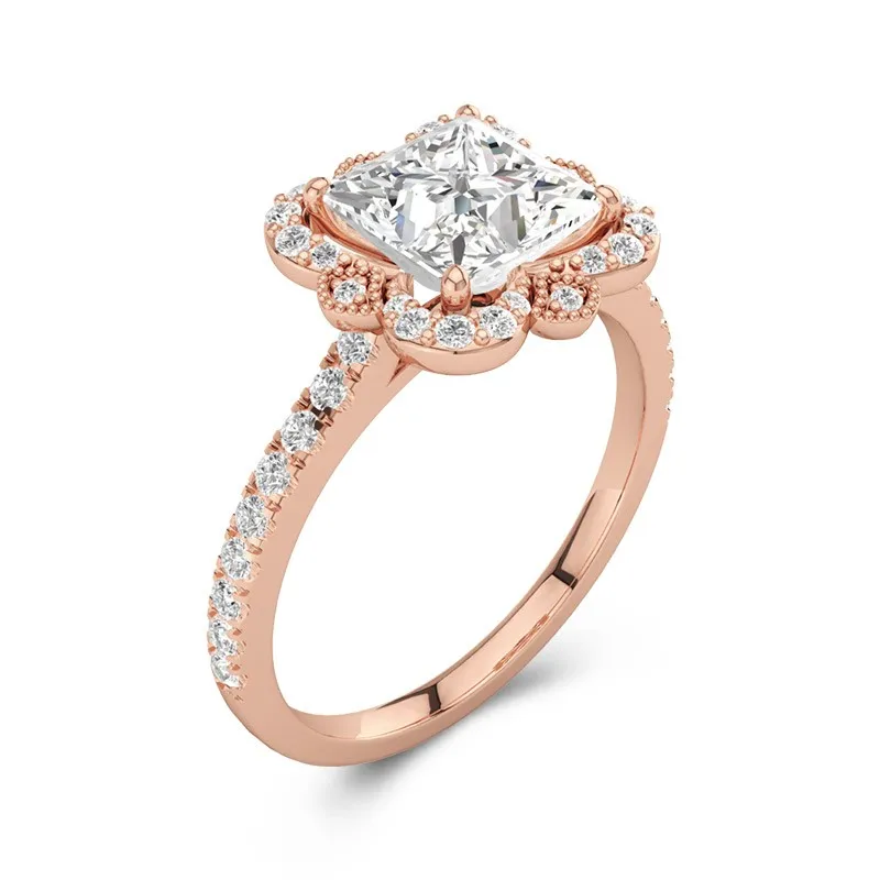 Vintage Princess 1.00ct Moissanite Engagement Ring