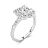 Vintage Princess 1.00ct Moissanite Engagement Ring Signet Engagement Ring