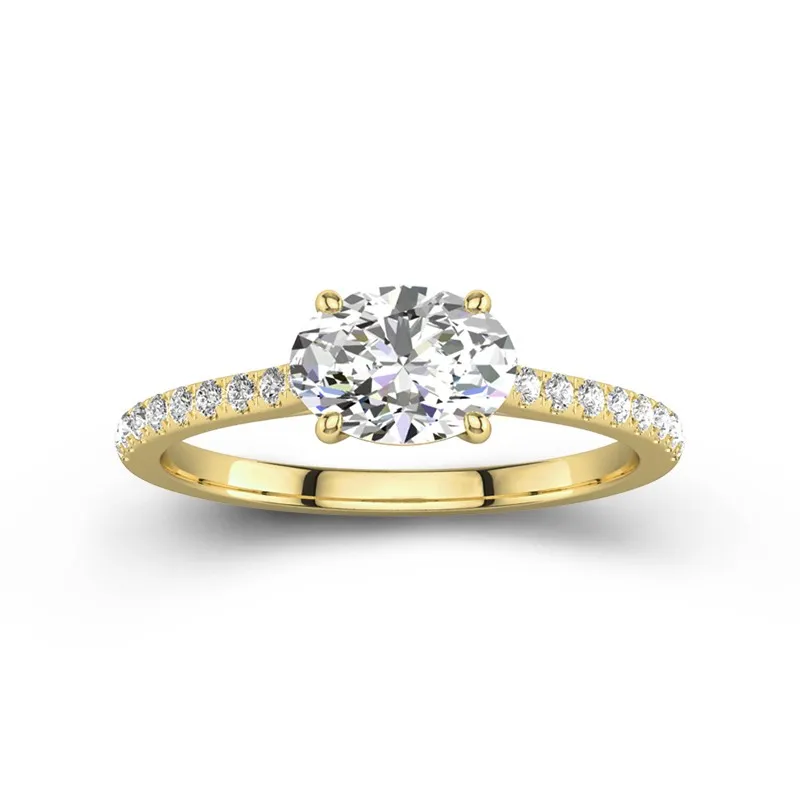 1.50ct Moissanite Engagement Ring 14K Gold