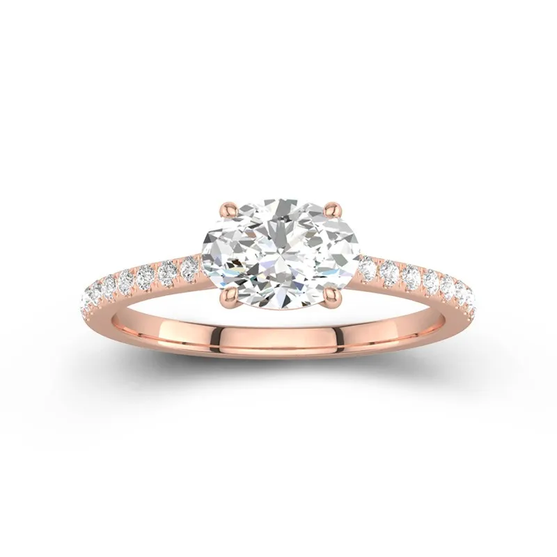 1.50ct Moissanite Engagement Ring 18K Rose Gold