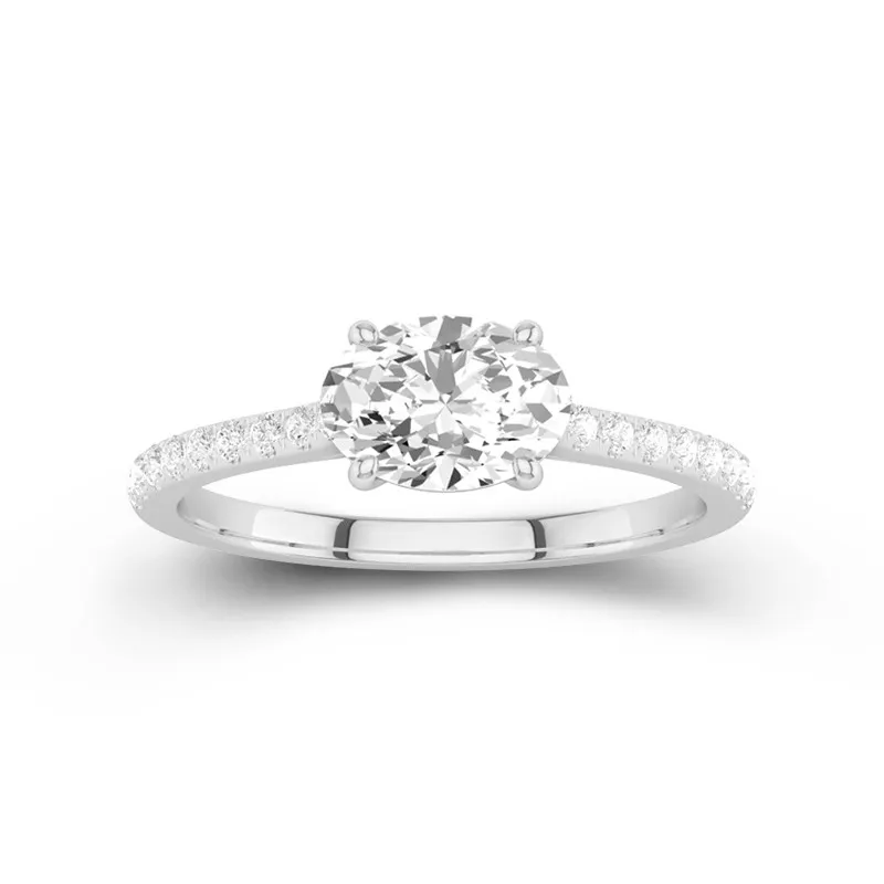 925 Sterling Silver Moissanite Engagement Ring