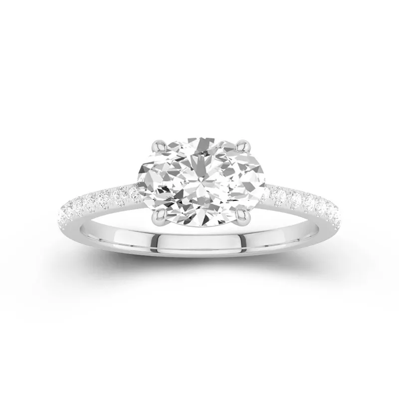 2.00ct Moissanite Bague de fiançailles Or blanc 14 carats