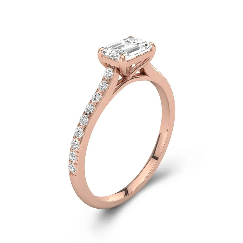 1.50ct Moissanite Engagement Ring 14K Rose Gold