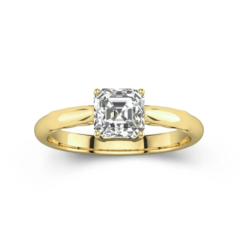Understated Asscher 1.00ct Moissanite Engagement Ring