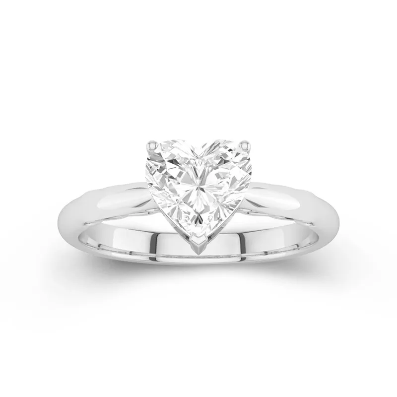 Understated Heart 1.50ct Moissanite Engagement Ring