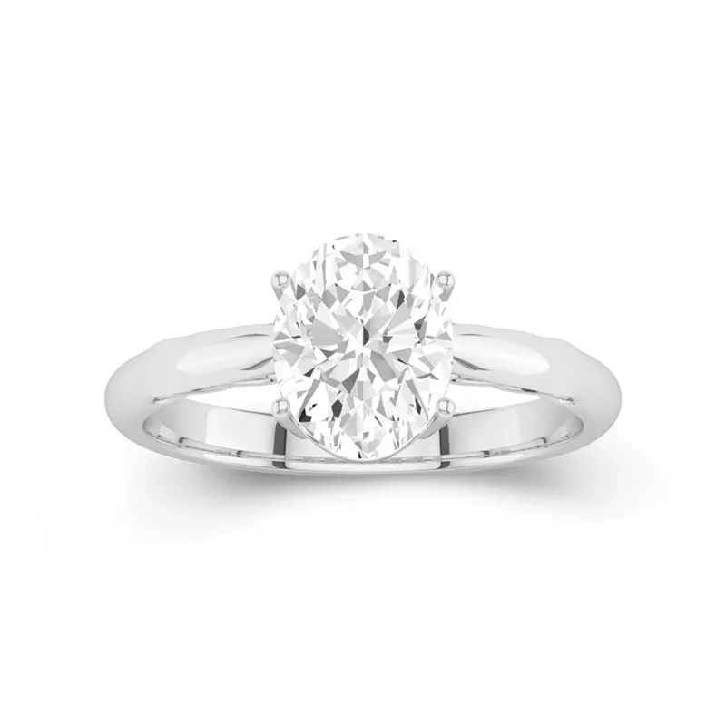 Understated Oval 2.00ct Moissanite Engagement Ring