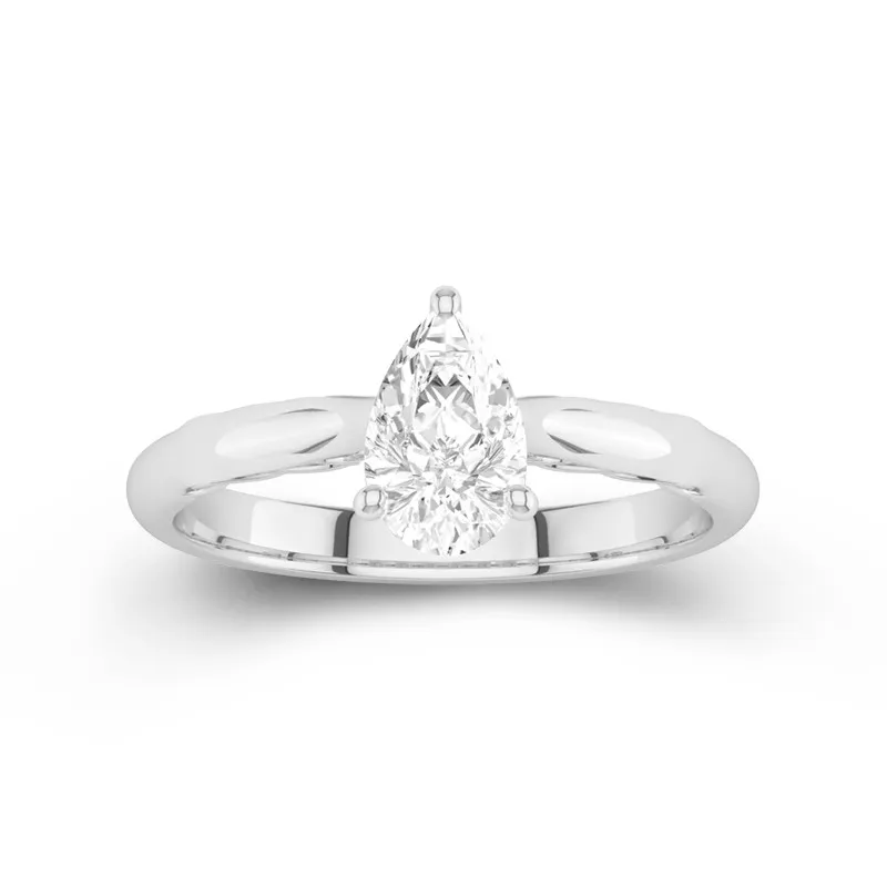Understated Pear 1.00ct Moissanite Engagement Ring