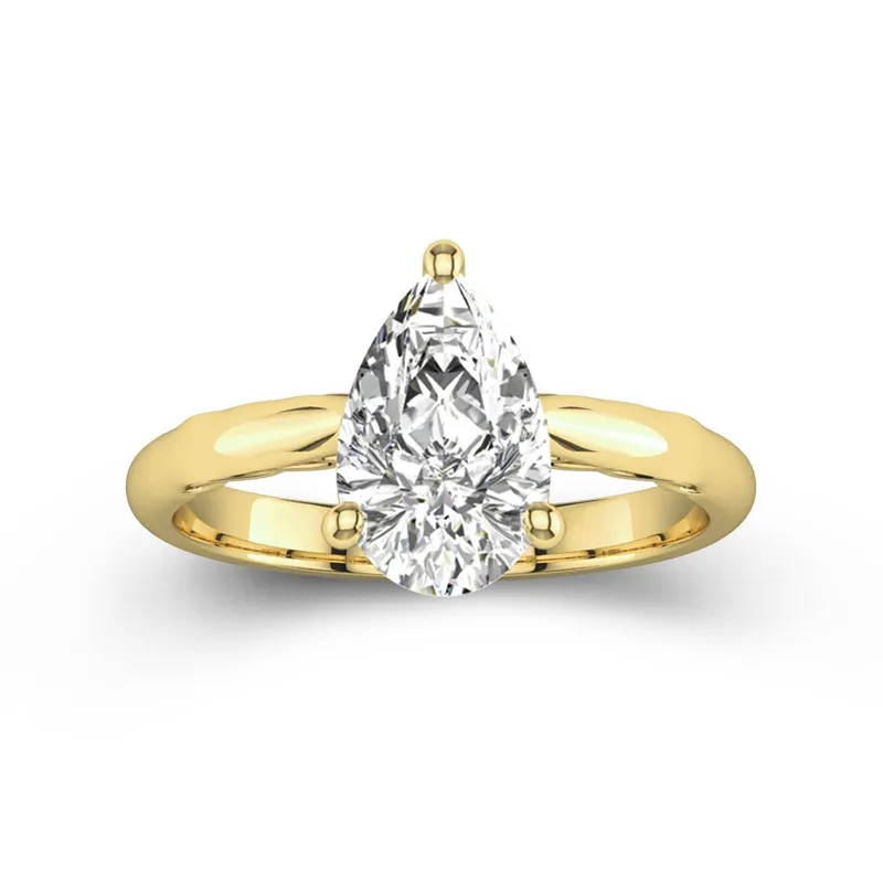 Understated Pear 2.00ct Moissanite Engagement Ring