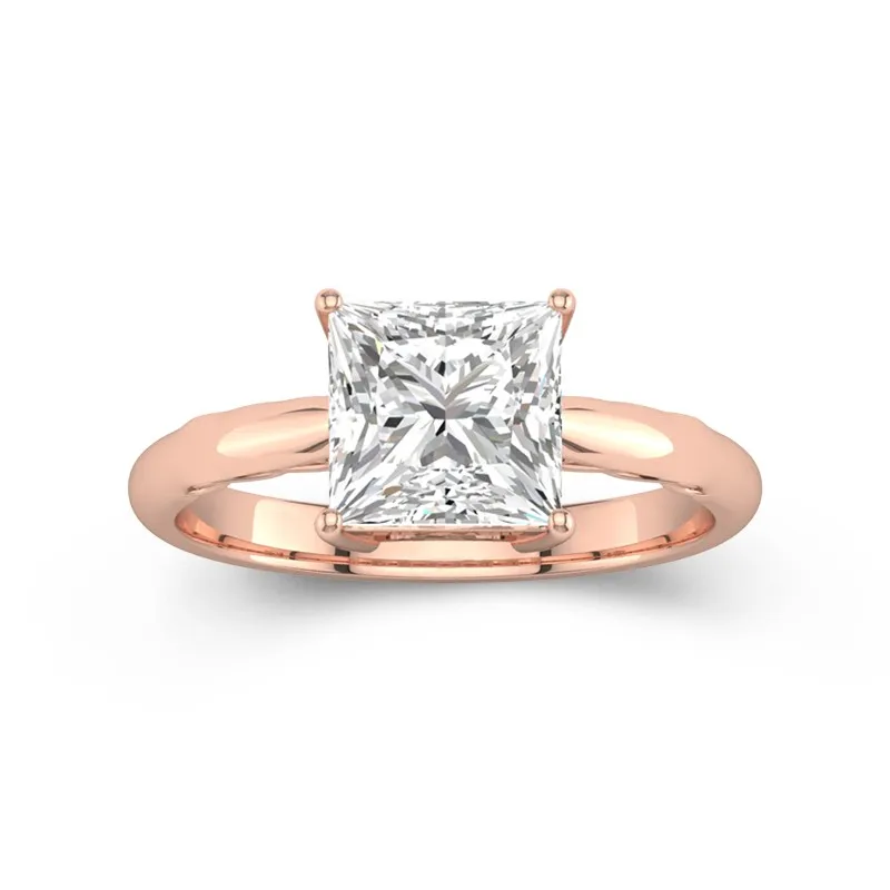 Understated Princess 2.00ct Moissanite Engagement Ring