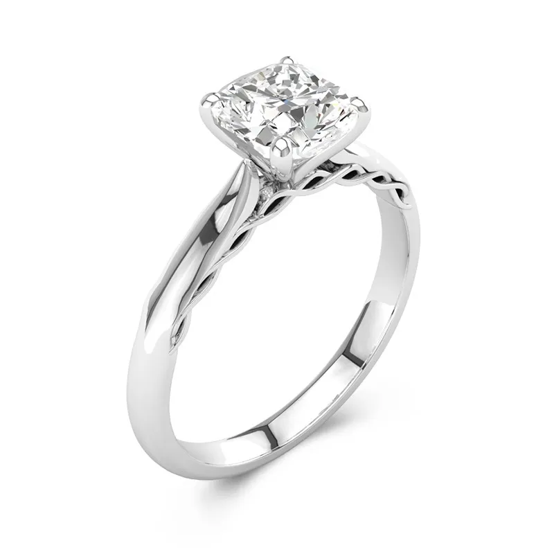 Understated Cushion 2.00ct Moissanite Engagement Ring