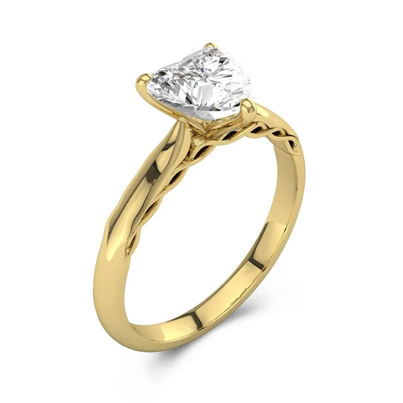 Understated Heart 1.00ct Moissanite Engagement Ring