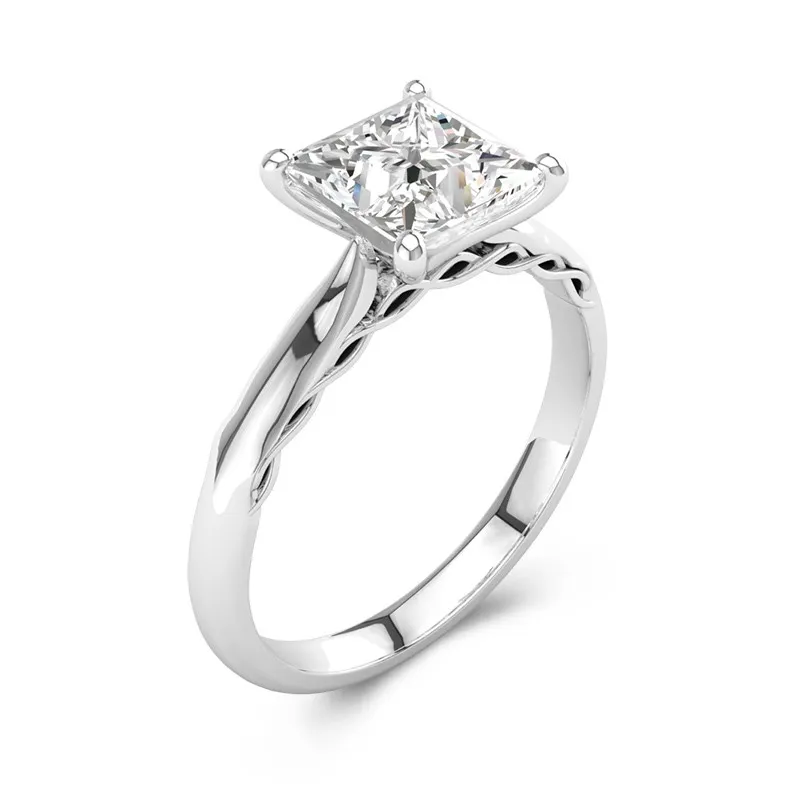 Understated Princess 1.50ct Moissanite Engagement Ring