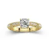 Baroque Cushion 1.00ct Moissanite Engagement Ring