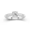 Baroque Cushion 1.00ct Moissanite Engagement Ring