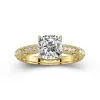 Baroque Cushion 2.00ct Moissanite Engagement Ring