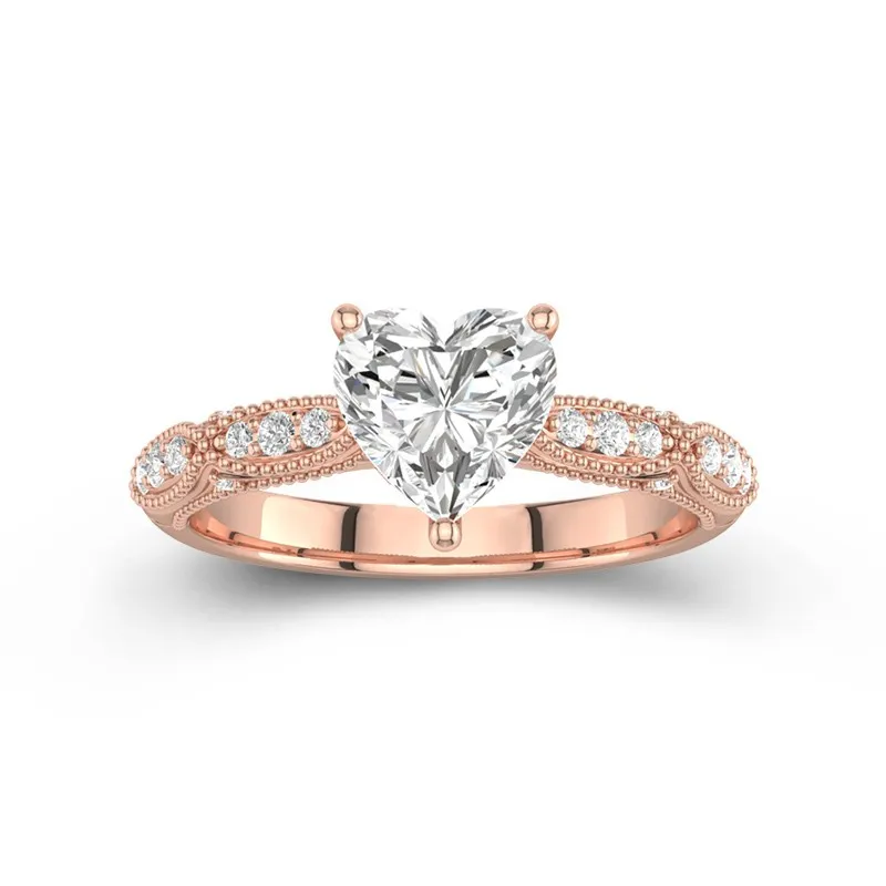 Baroque Heart 1.50ct Moissanite Engagement Ring