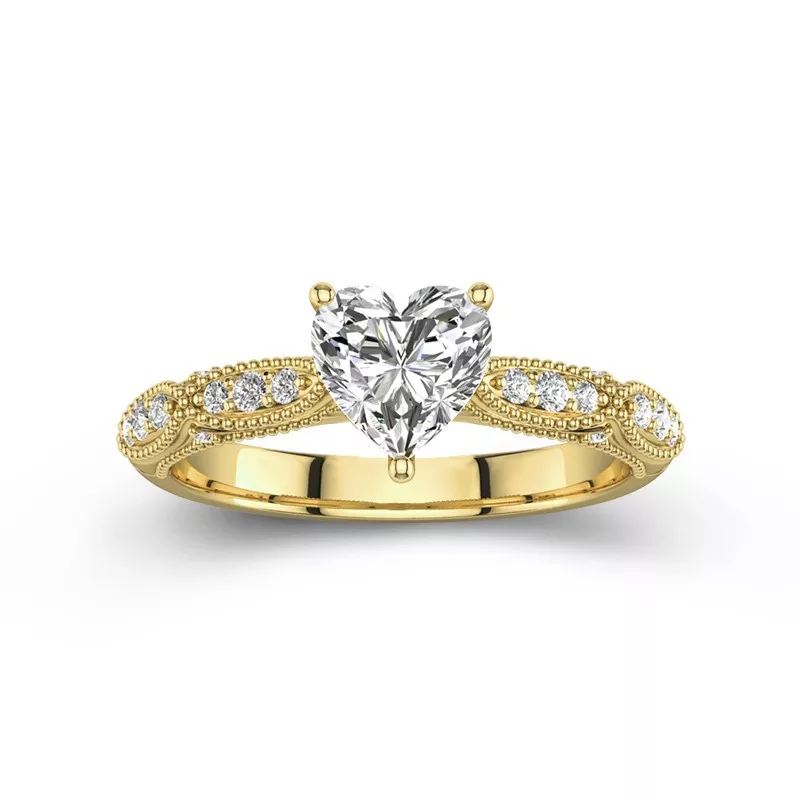 Baroque Heart 1.00ct Moissanite Engagement Ring