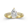 Baroque Pear 2.00ct Moissanite Engagement Ring