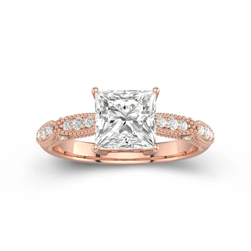 Baroque Princess 2.00ct Moissanite Engagement Ring