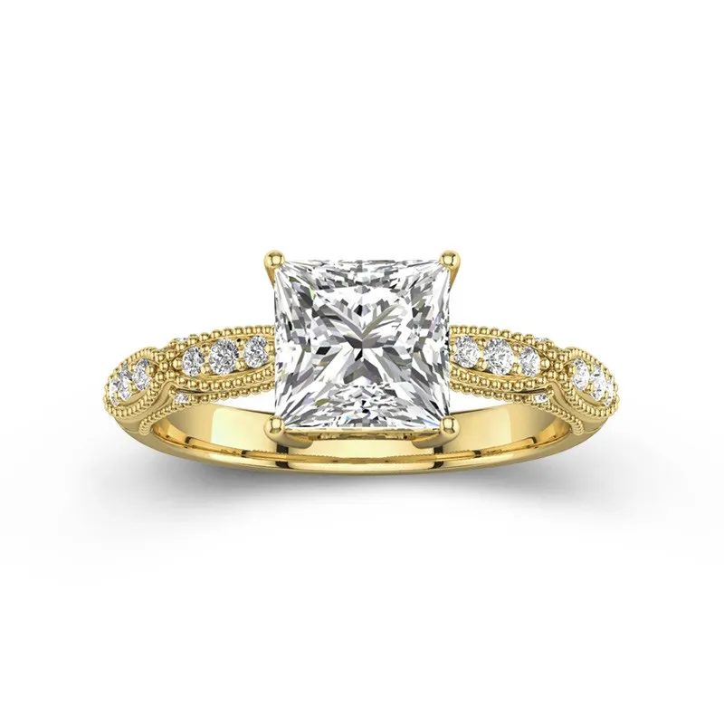 Baroque Princess 2.00ct Moissanite Engagement Ring