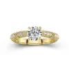 Baroque Round 1.00ct Moissanite Engagement Ring