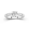 Baroque Round 1.00ct Moissanite Engagement Ring