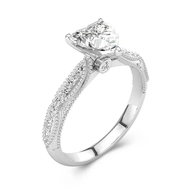 Baroque Heart 1.00ct Moissanite Engagement Ring