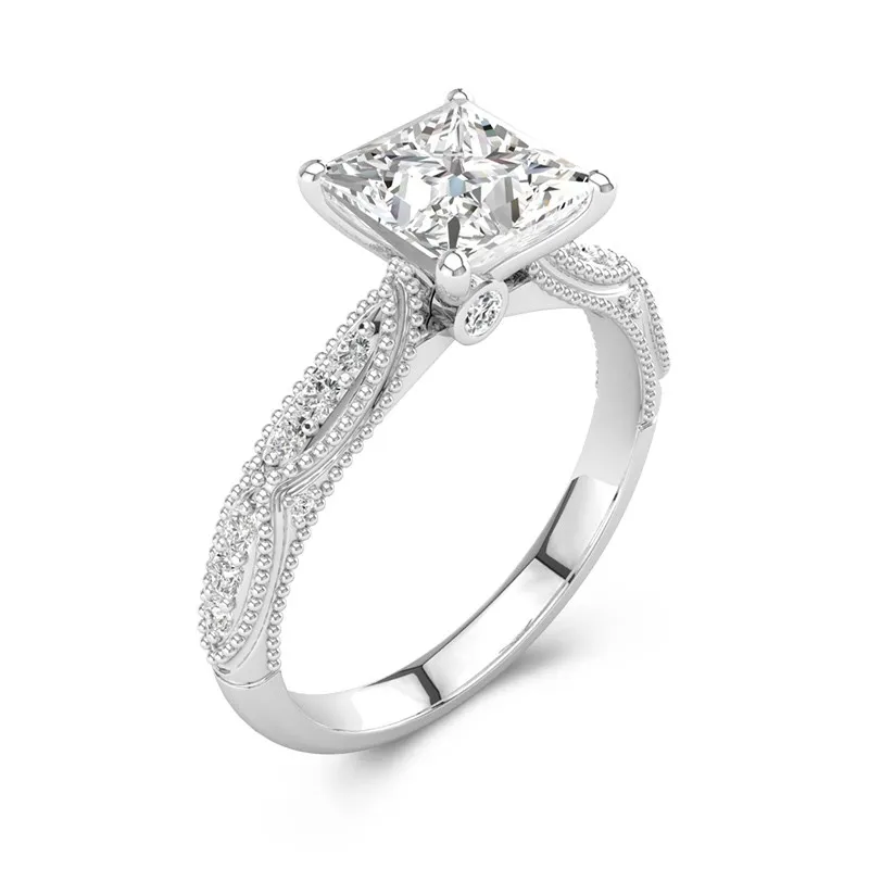 Baroque Princess 1.50ct Moissanite Engagement Ring
