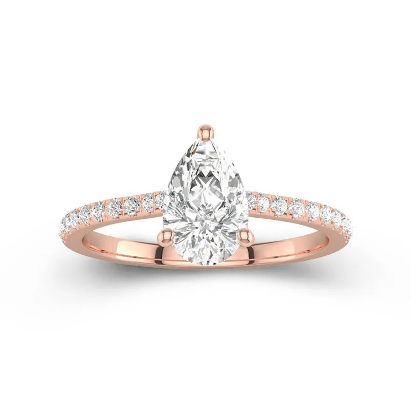 Understated Pear 1.50ct Moissanite Engagement Ring