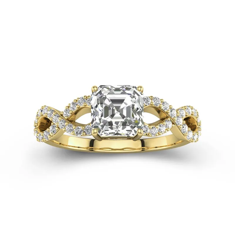 1.50ct Moissanite Engagement Ring 14K Gold