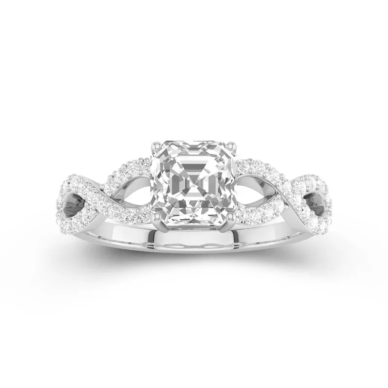 1.50ct Moissanite Engagement Ring 18K White Gold