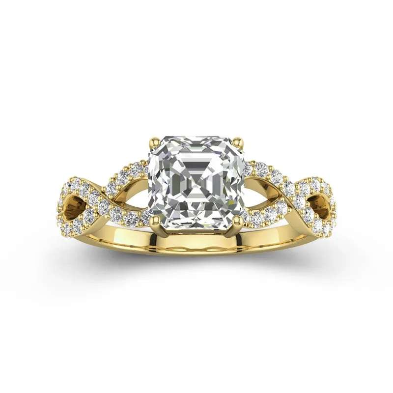 2.00ct Moissanite Engagement Ring 18K Gold