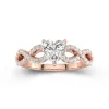 1.00ct Moissanite Engagement Ring 14K Rose Gold