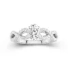 1.00ct Moissanite Engagement Ring 18K White Gold