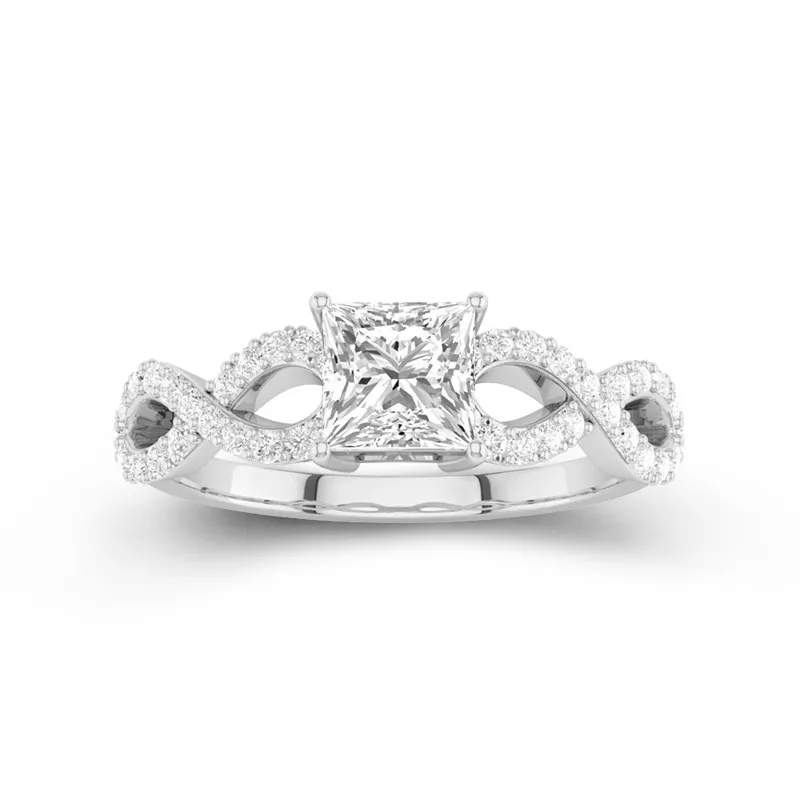 Infinity Prong Engagement Ring 1.00ct Moissanite