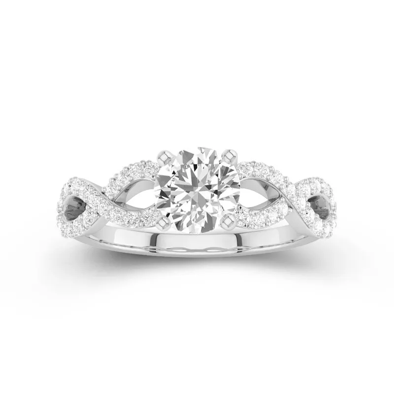 1.00ct Moissanite Bague de fiançailles Or blanc 14 carats