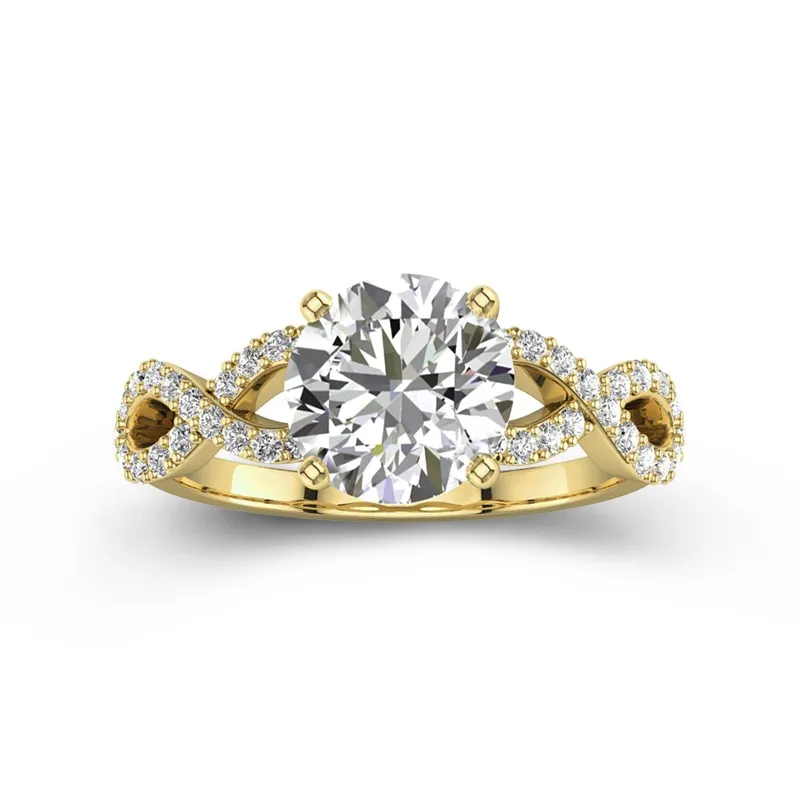 2.00ct Moissanite Engagement Ring 18K Gold