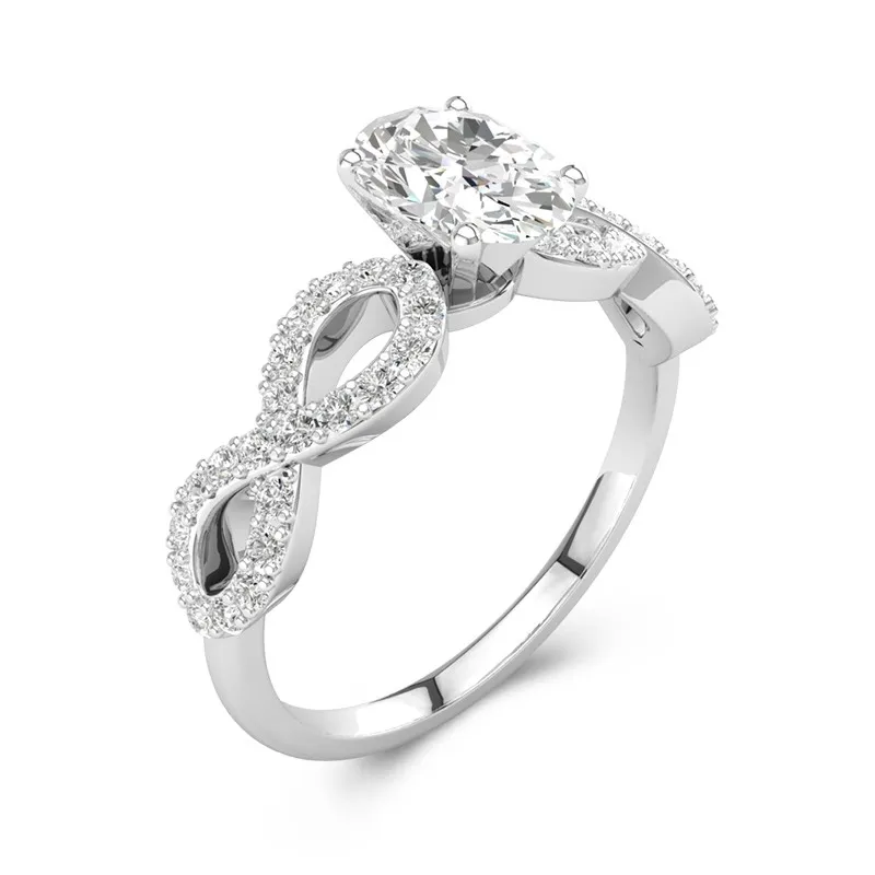 1.50ct Moissanite Engagement Ring 18K White Gold