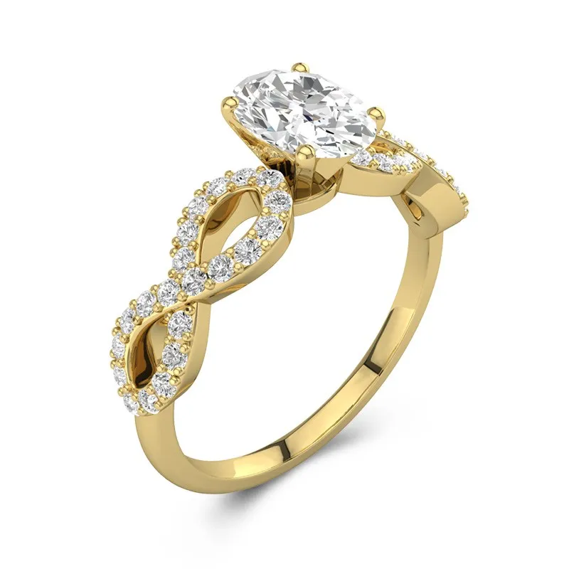 1.50ct Moissanite Engagement Ring 18K Gold