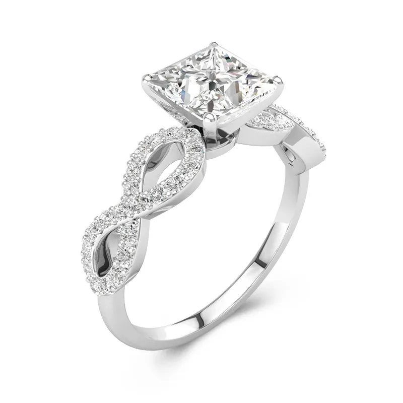 Infinity Prong Engagement Ring 2.00ct Moissanite