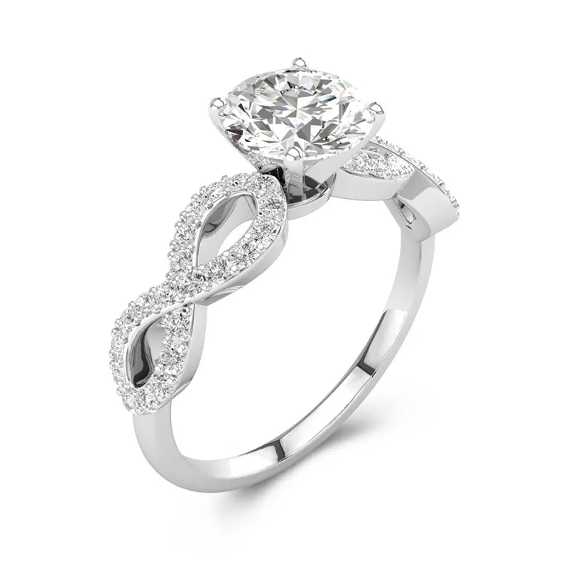 Infinity Prong Engagement Ring 1.00ct Moissanite