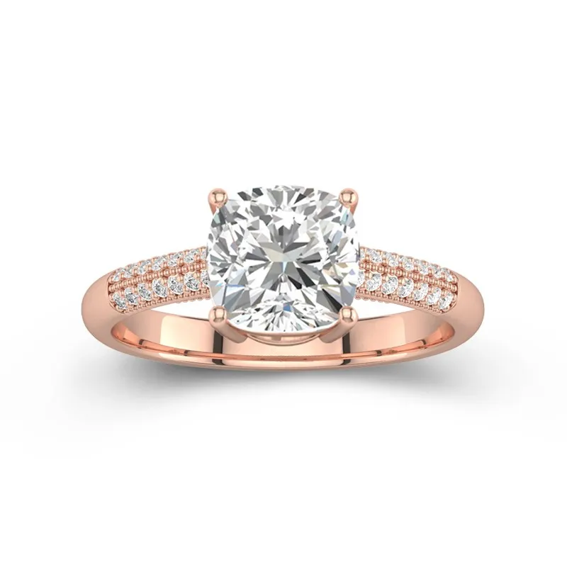 Retro Cushion 2.00ct Moissanite Engagement Ring