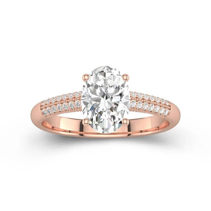 2.00ct Moissanite Engagement Ring 18K Rose Gold