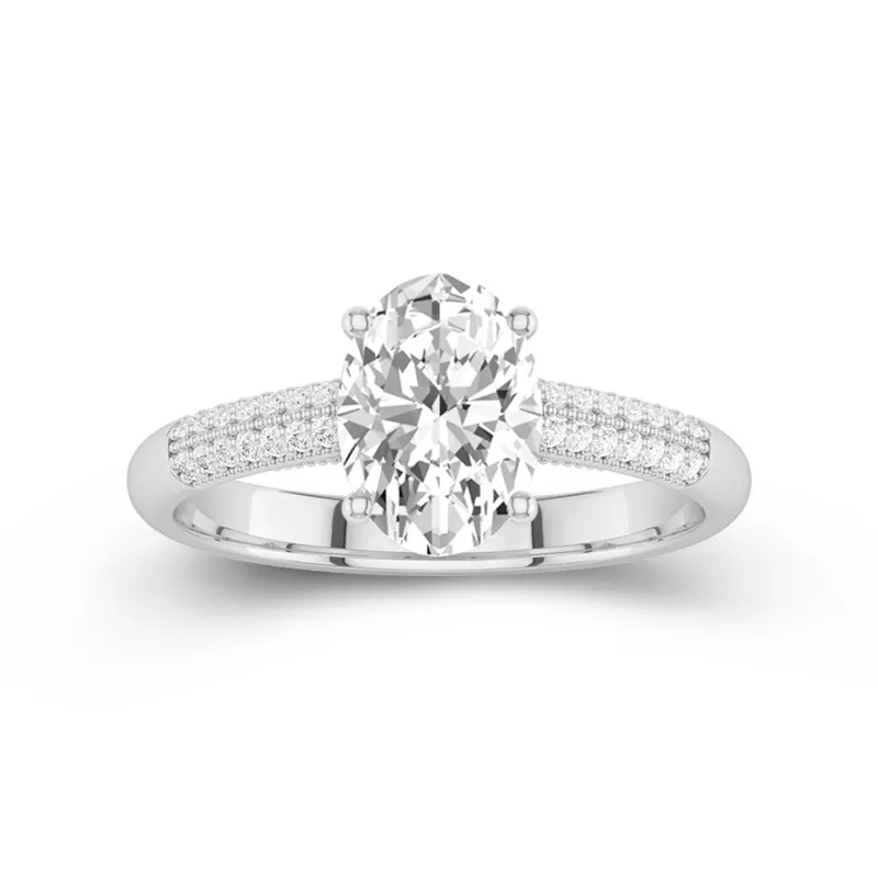 Rétro Ovale 2.00ct Moissanite Bague de fiançailles