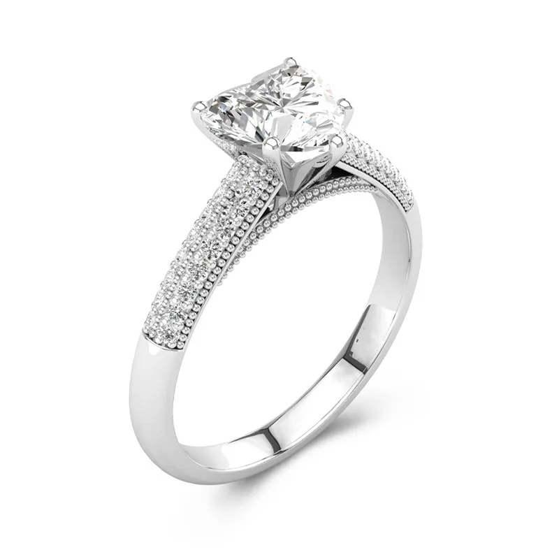 Retro Heart 1.50ct Moissanite Engagement Ring