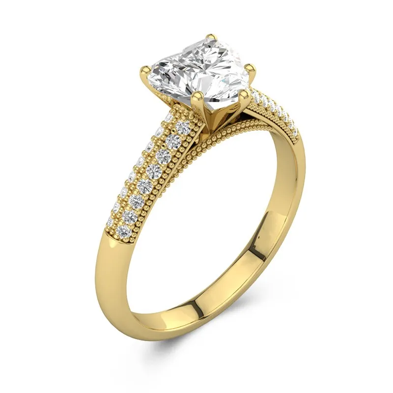 Retro Heart 1.50ct Moissanite Engagement Ring
